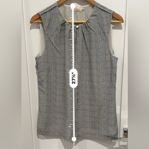 Tory Burch sleeveless black and white blouse with zip back size 10 b21 - Picture 6 of 7